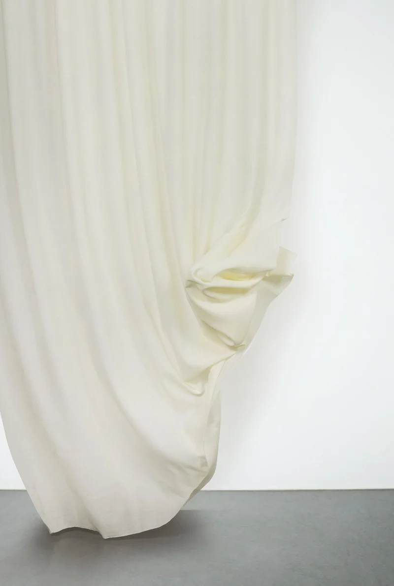 Trevira Outdoor Curtains with Linen Effect in Natural Color
