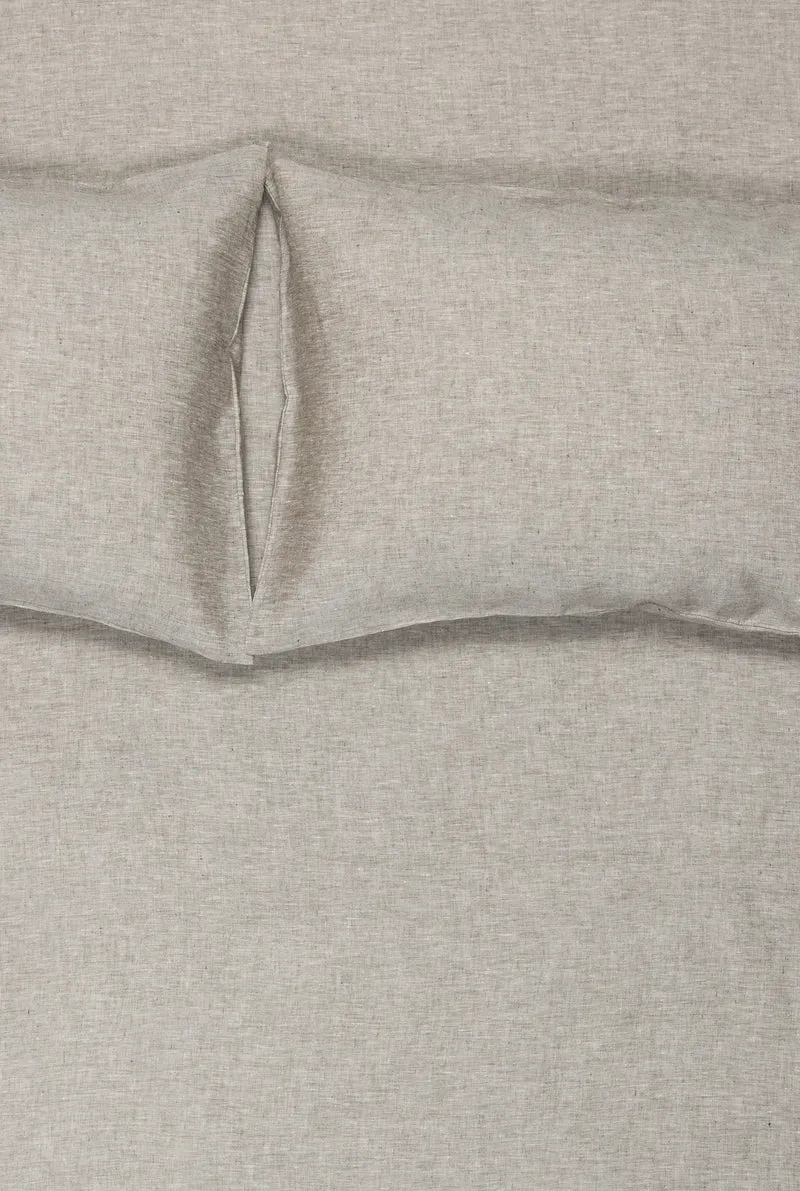 Linen Bedding "Light Melange" in Ash Grey Color