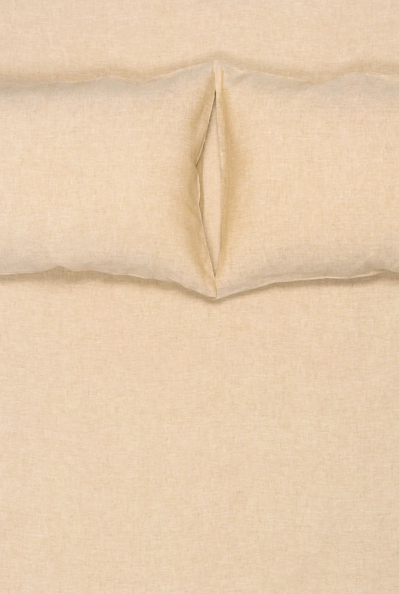 Linen Bedding "Light Melange" in Sand Color
