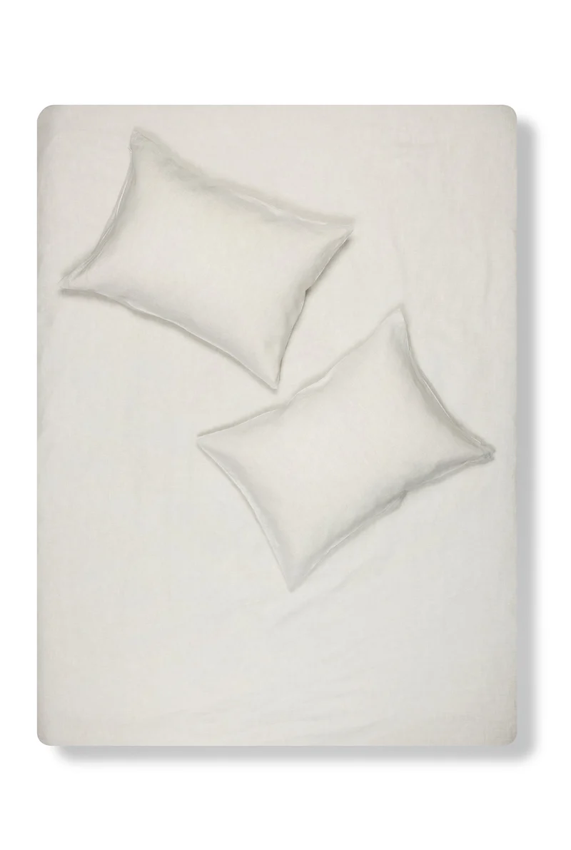 Linen Bedding Melange in Light Grey Color