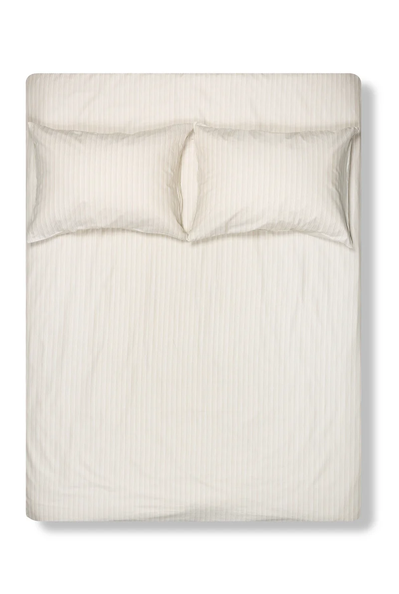 Pima Cotton Percale Bedding "Burano Stripes" - Sand Stripe