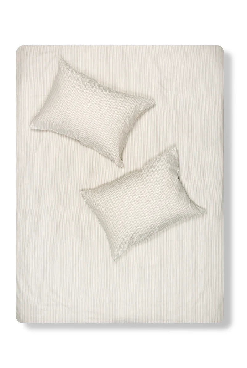 Pima Cotton Percale Bedding "Burano Stripes" - Sand Stripe