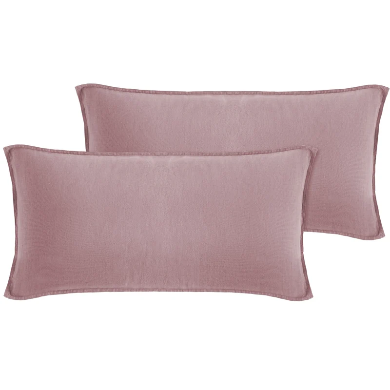 Kissenbezug Halbleinen - Mauve - 2x40x80cm