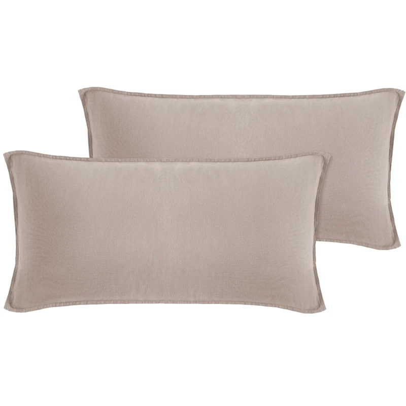 Kissenbezug Halbleinen - Taupe - 2x40x80cm