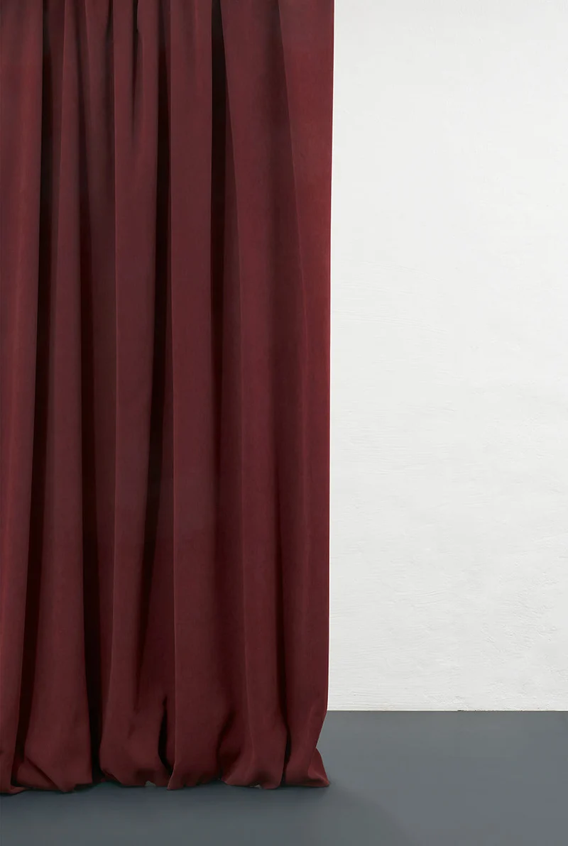 Dimout Curtains "Groovy Corduroy Weave" in Burgundy Color