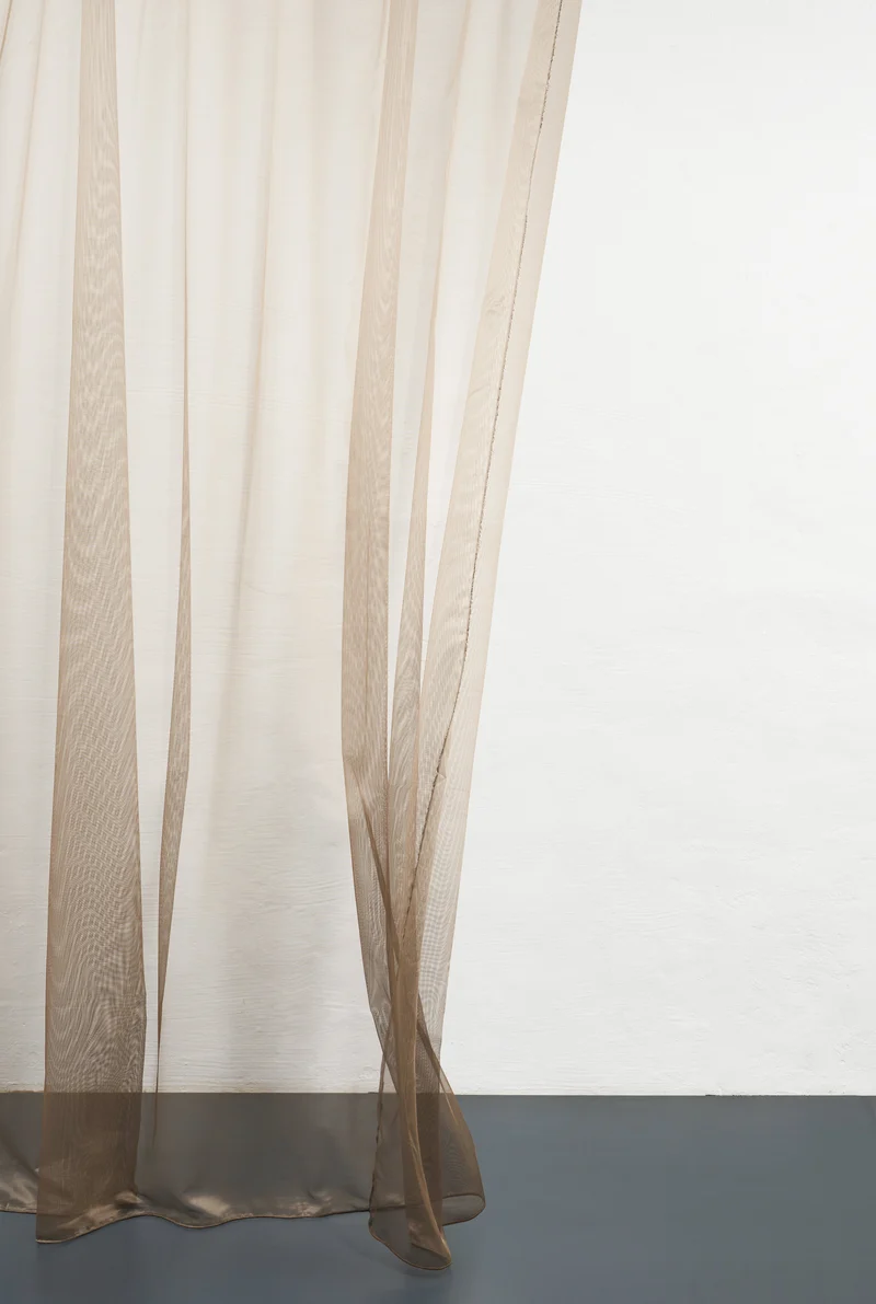 Metallic Sheer Curtains "Glamorous" in Brass Color