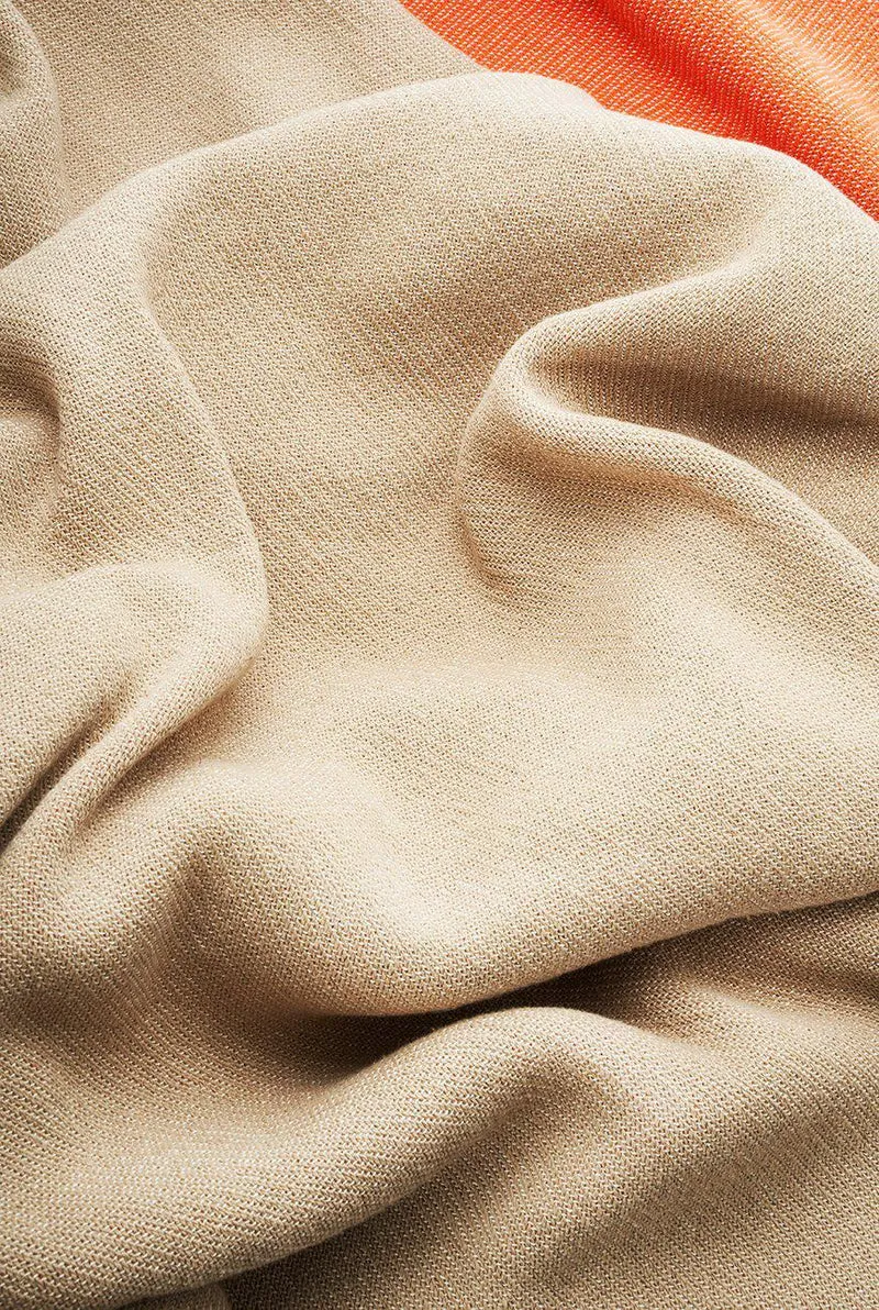 Cotton Blanket or Bedspread Maxi XL in Orange & Clay Beige Colors