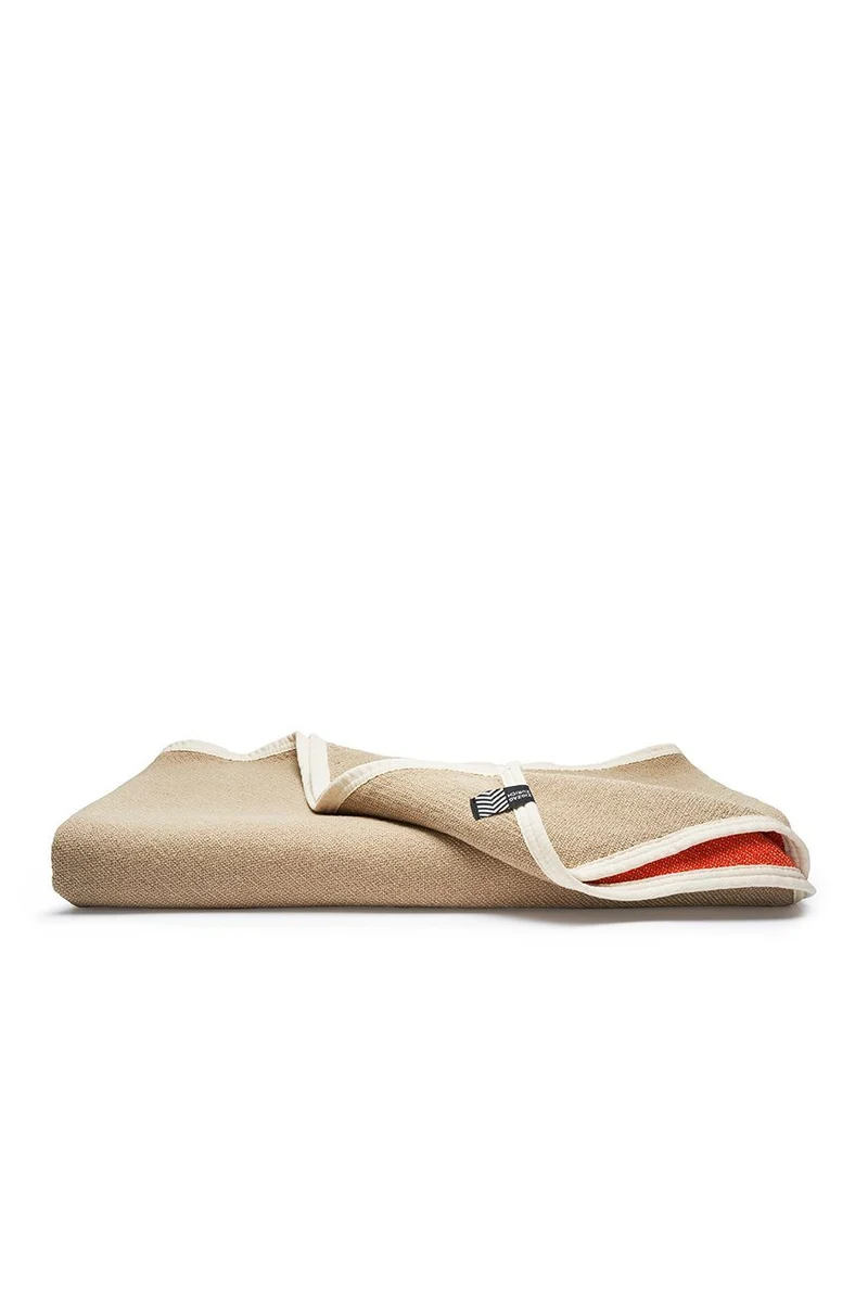 Cotton Blanket or Bedspread Maxi XL in Orange & Clay Beige Colors