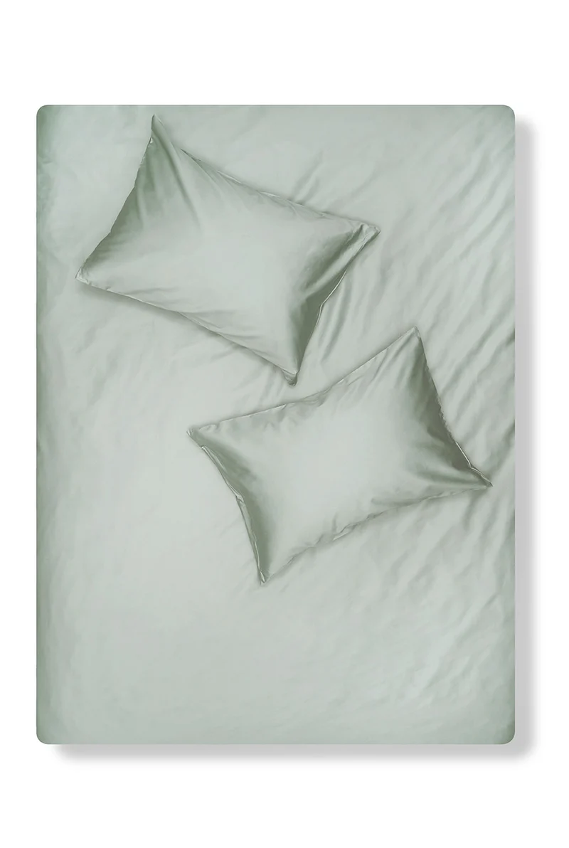 Egyptian Cotton Sateen Bedding in Ice Green Color