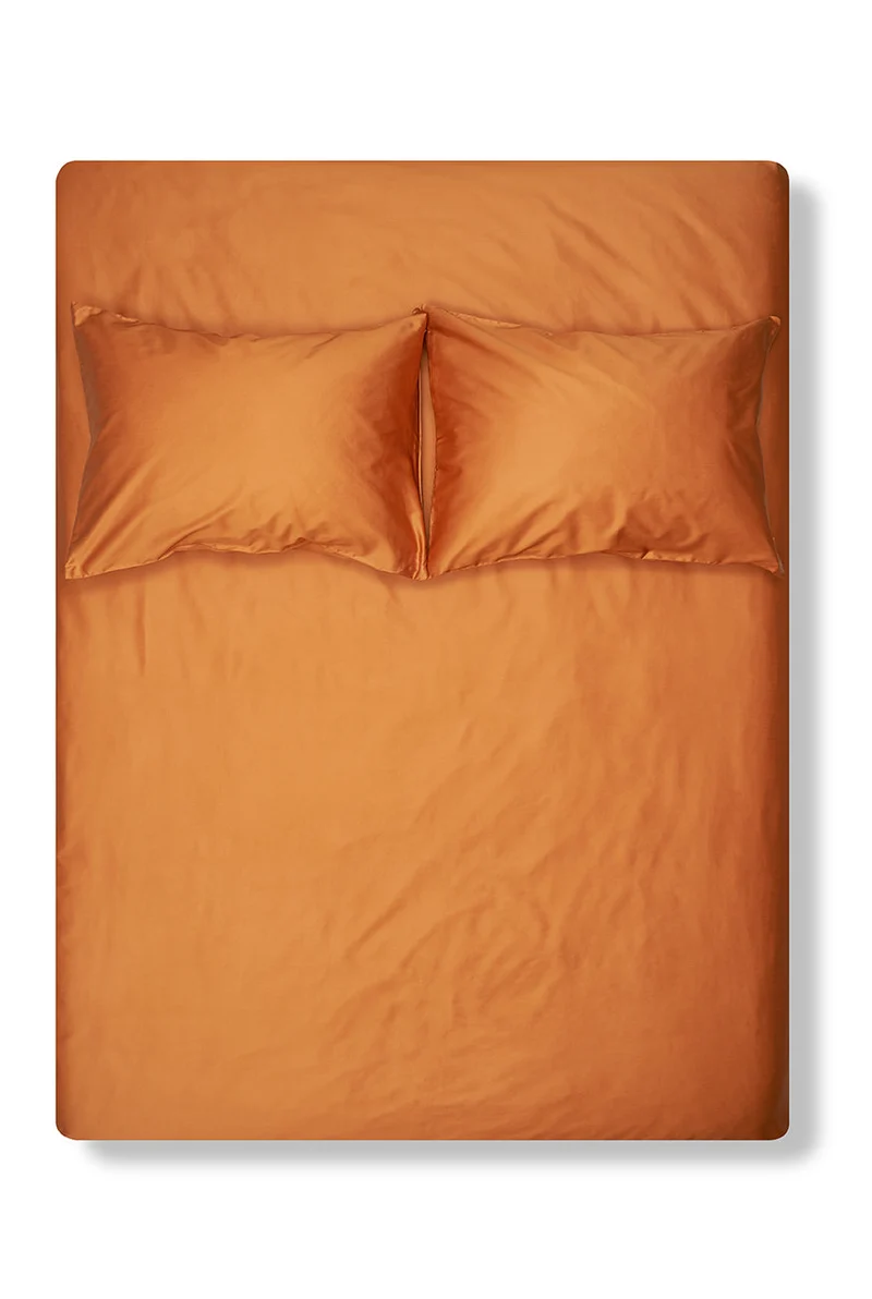 Egyptian Cotton Sateen Bedding in Amber Color