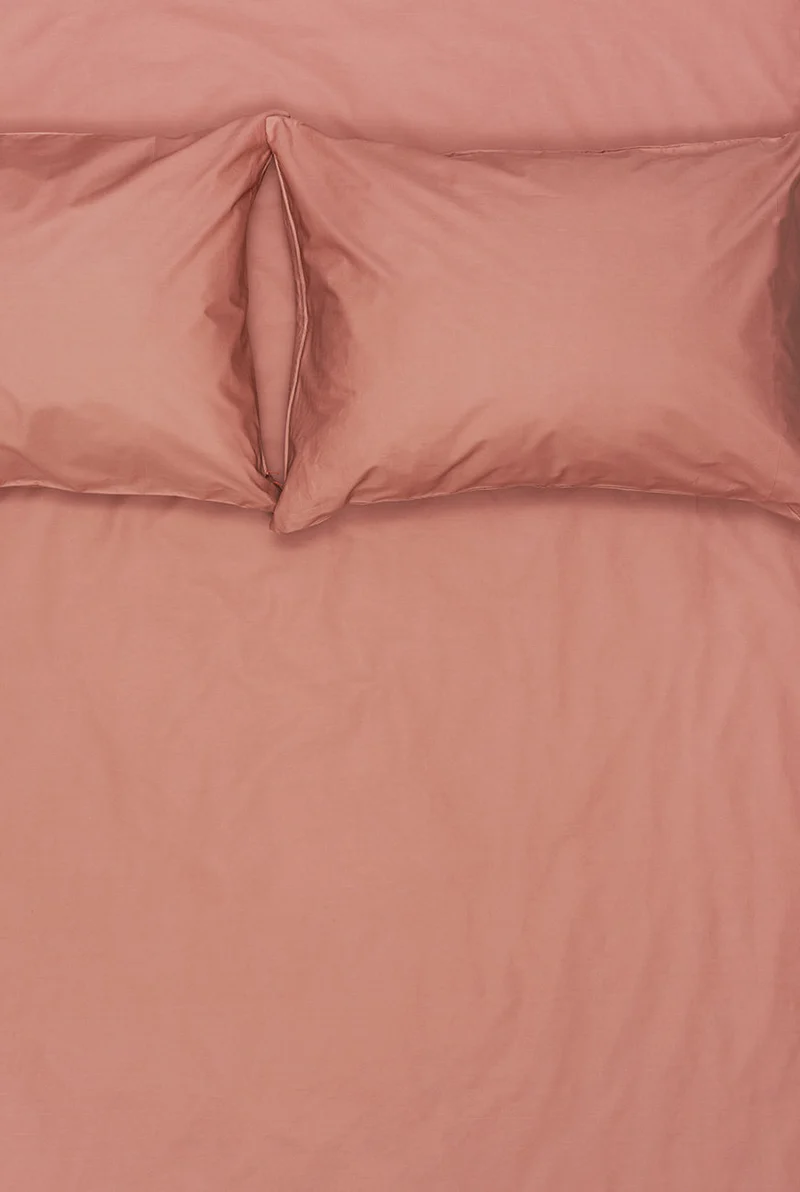 Pima Cotton Percale Bedding in Red Earth Color