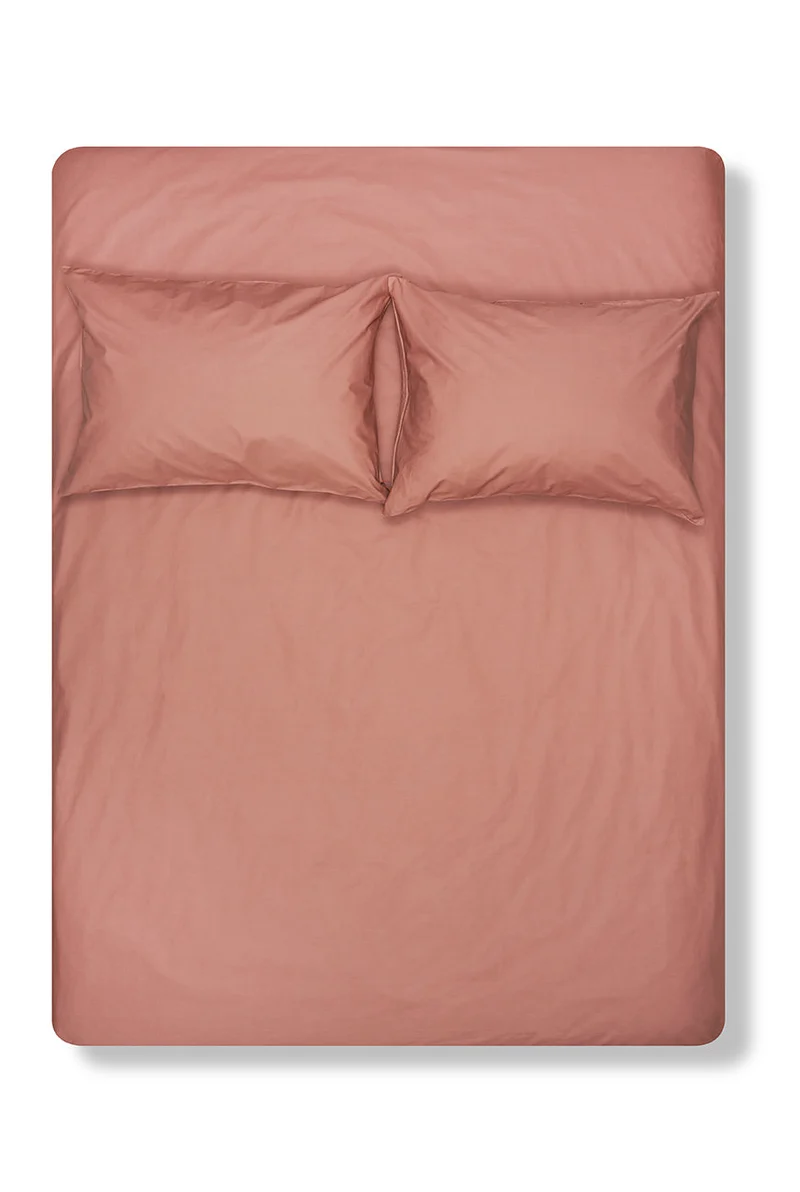 Pima Cotton Percale Bedding in Red Earth Color