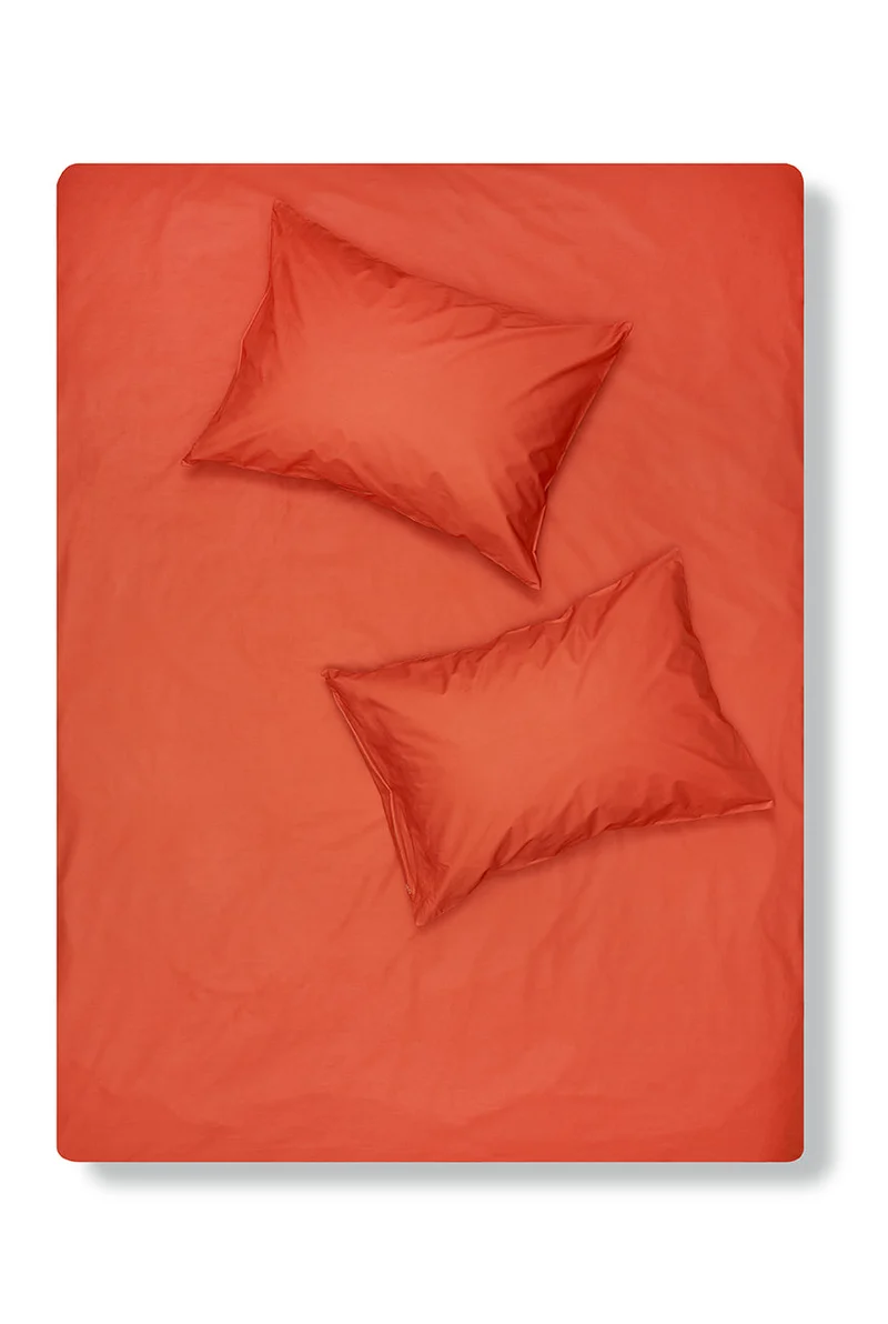 Pima Cotton Percale Bedding in Mecca Orange Color