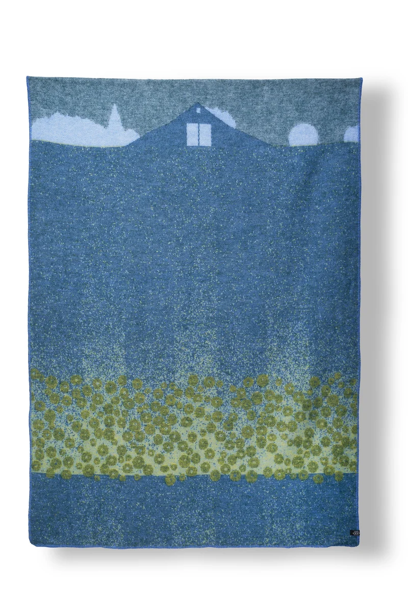 Wool Blanket "Chicory" by Laura Foster Nicholson
