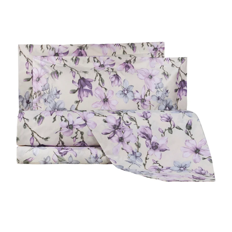 Completo Lenzuola elegant flowers Floreale in Percalle