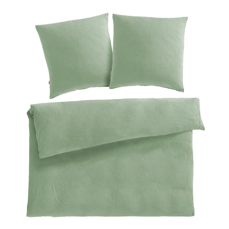 Musselin Bettwäsche Doppelbett - Hellbraun - 200x220 + 2x80x80 cm