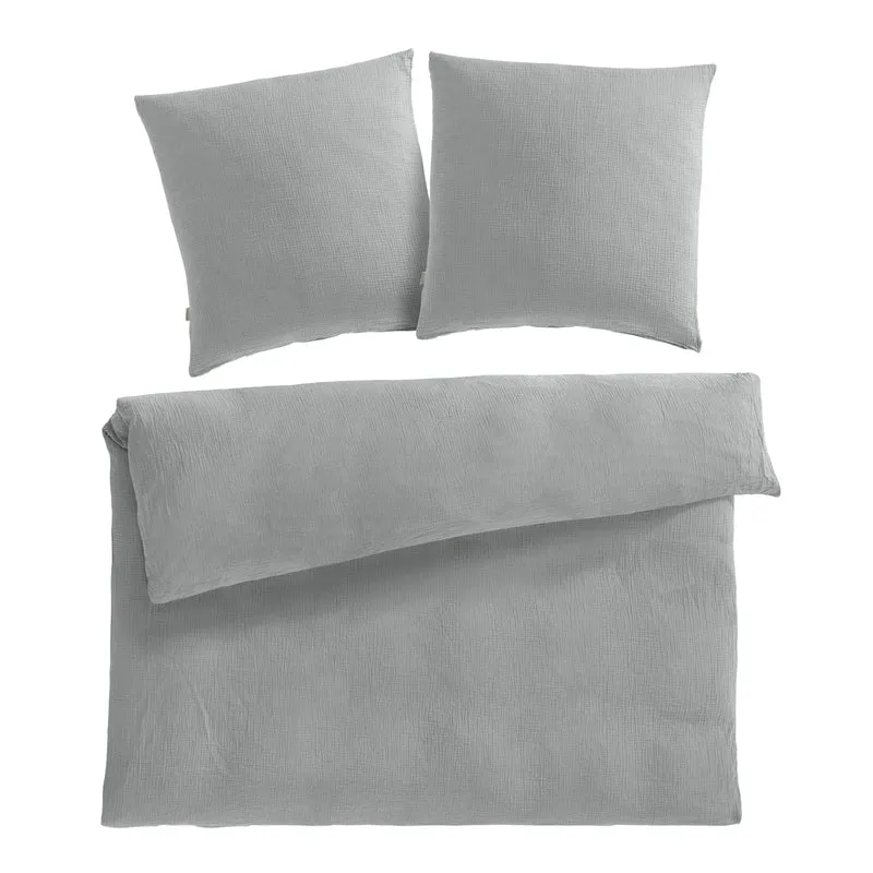 Musselin Bettwäsche Doppelbett - Hellbraun - 200x220 + 2x80x80 cm