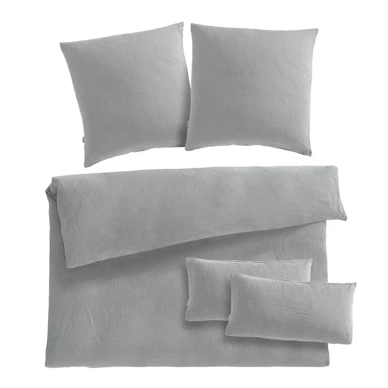 Musselin Bettwäsche Doppelbett - Hellbraun - 200x220 + 2x80x80 cm