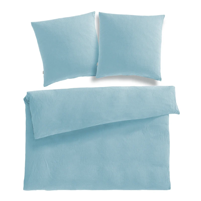 Musselin Bettwäsche Doppelbett - Hellbraun - 200x220 + 2x80x80 cm