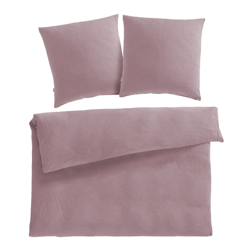 Musselin Bettwäsche Doppelbett - Hellbraun - 200x220 + 2x80x80 cm