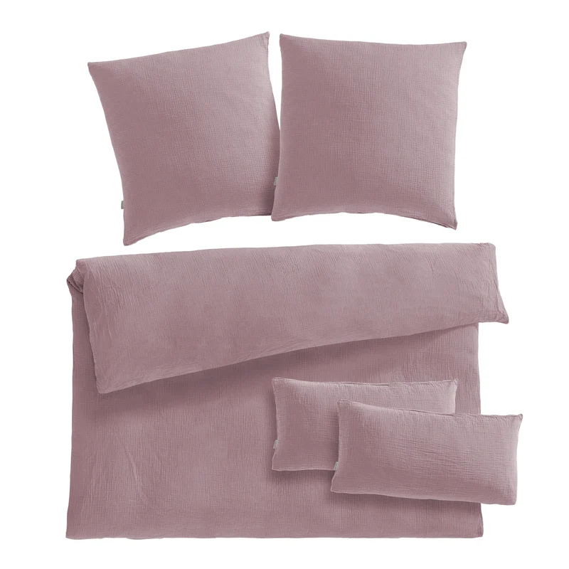 Musselin Bettwäsche Doppelbett - Hellbraun - 200x220 + 2x80x80 cm