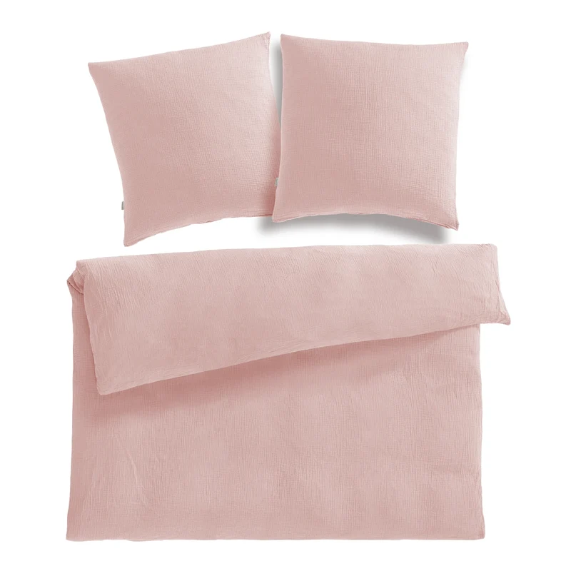 Musselin Bettwäsche Doppelbett - Hellbraun - 200x220 + 2x80x80 cm