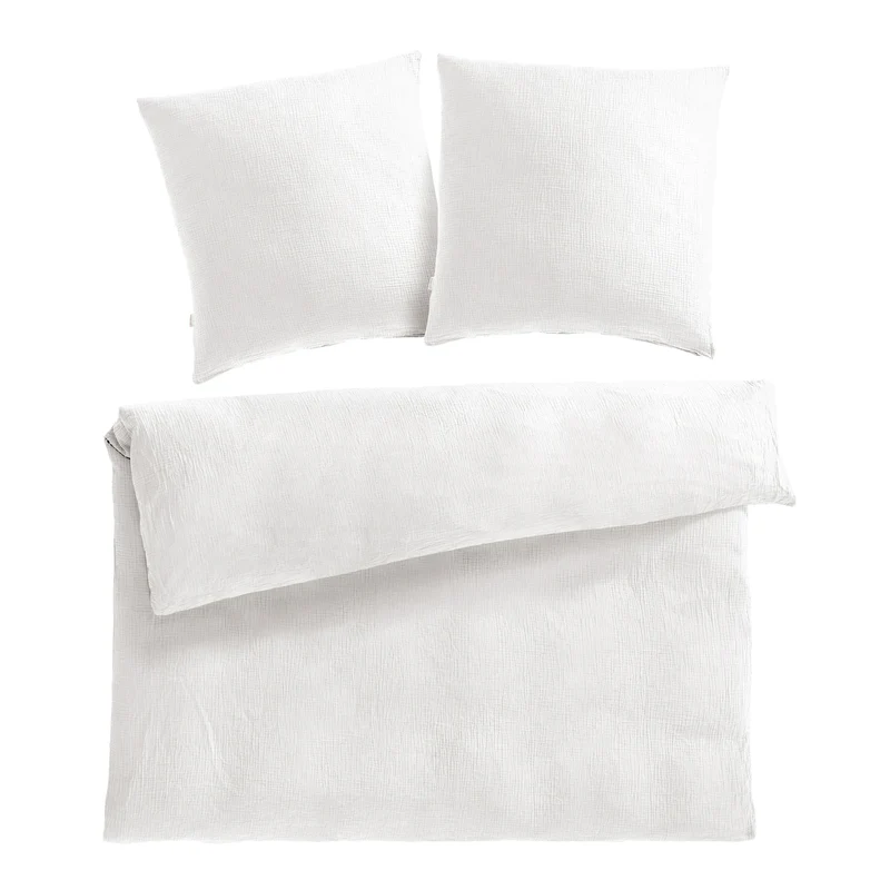 Musselin Bettwäsche Doppelbett - Hellbraun - 200x220 + 2x80x80 cm