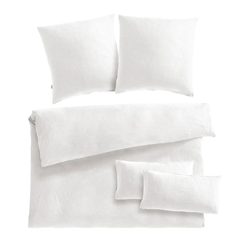 Musselin Bettwäsche Doppelbett - Hellbraun - 200x220 + 2x80x80 cm