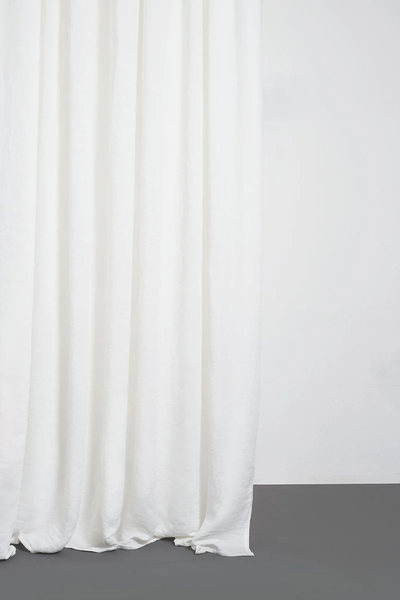 Linen Curtains Two Tone Stonewashed in White Color