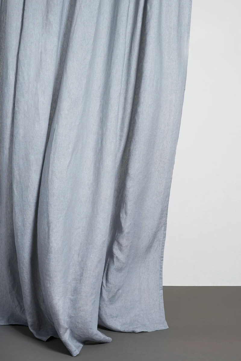 Linen Curtains Two Tone Stonewashed in Quartz Color