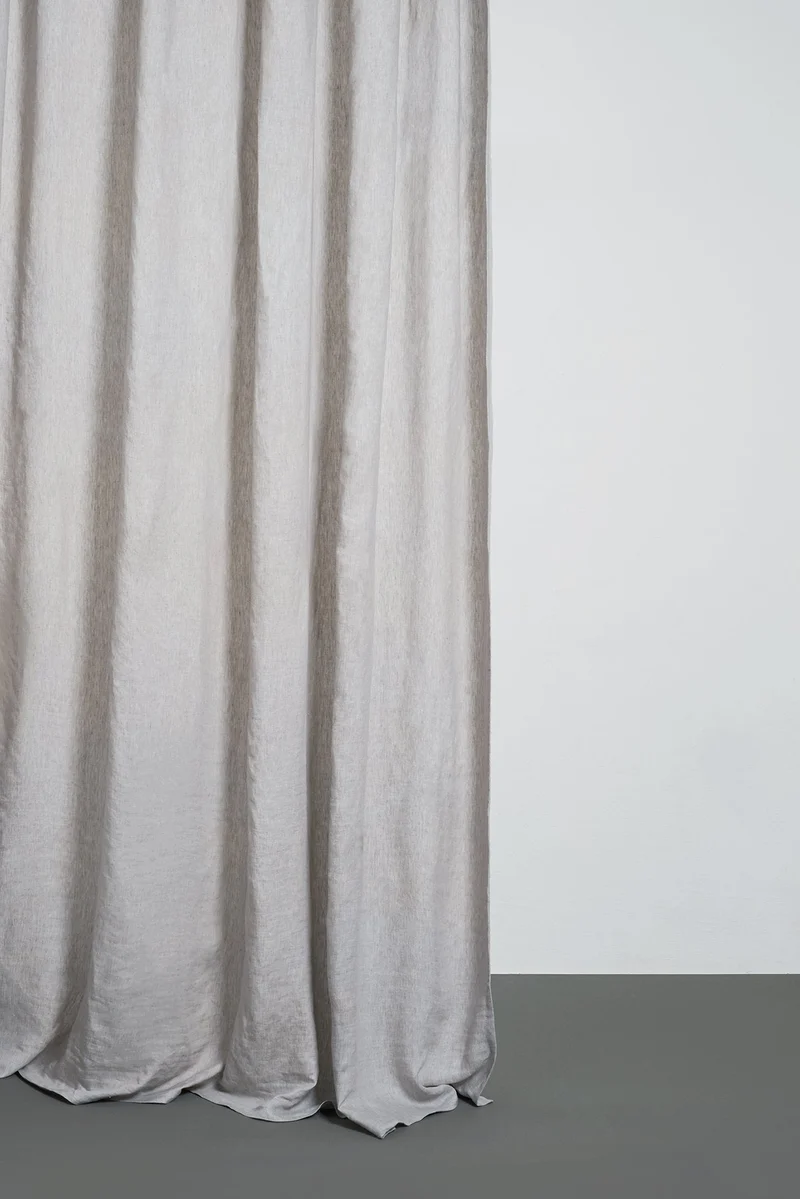 Linen Curtains Two Tone Stonewashed in Grey Color
