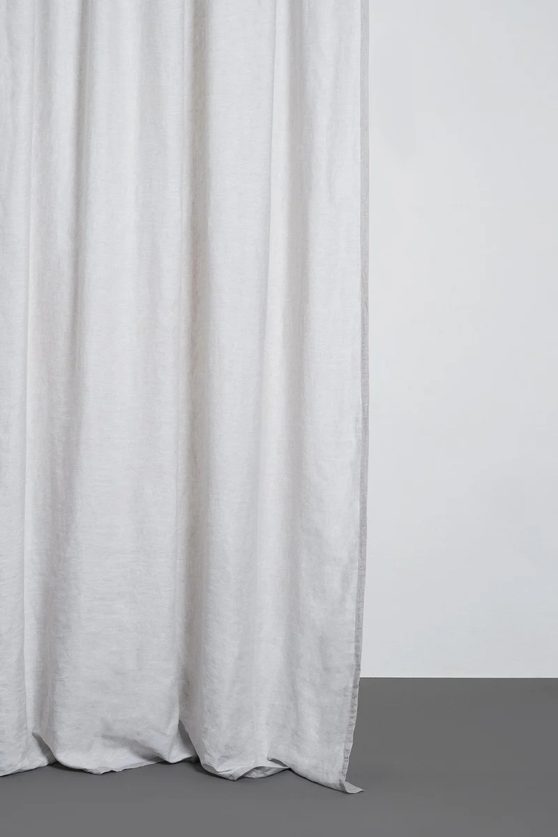 Linen Curtains Two Tone Stonewashed in Grey Color