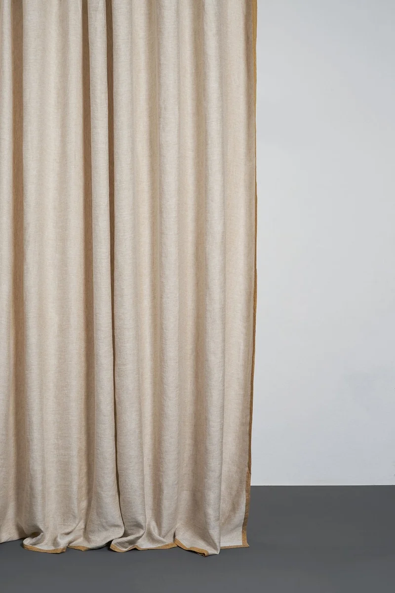 Linen Curtains Two Tone Stonewashed in Curry Color