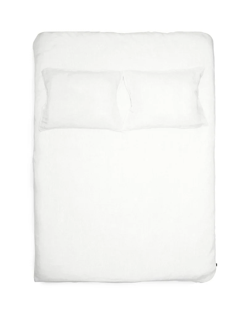 Linen Bedding Two Tone Stonewashed in White Color