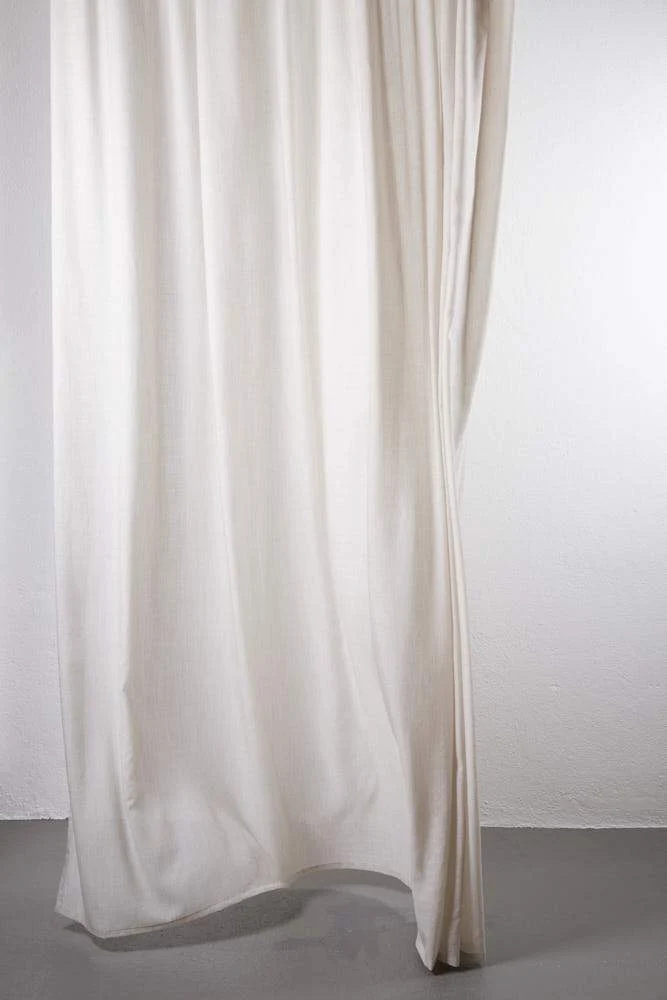 Wool Curtains Semi Transparent in Melange Sand Color