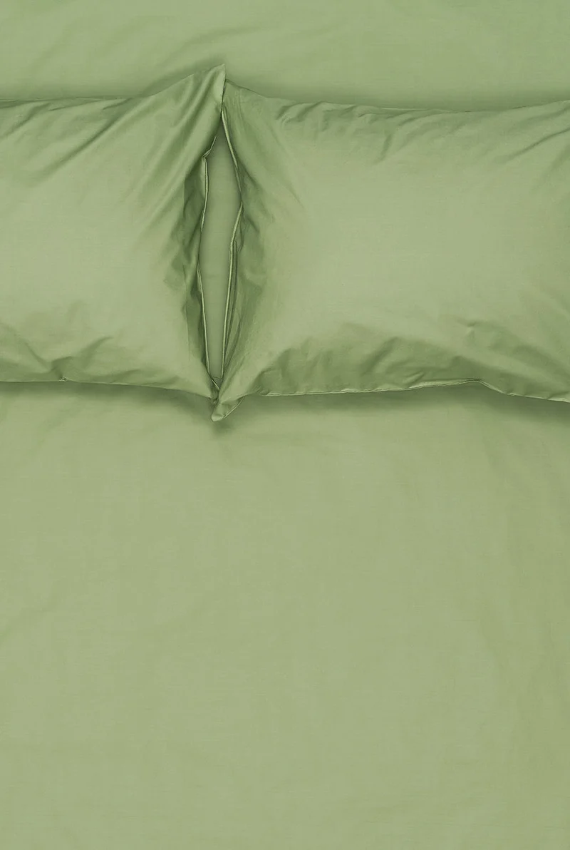 Pima Cotton Percale Bedding in Sage Green Color