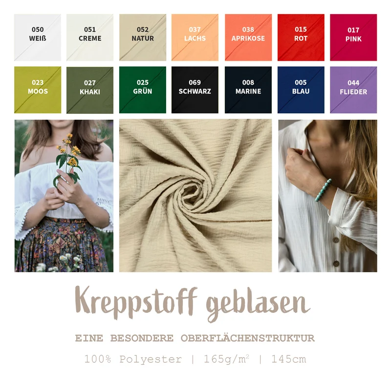 Kreppstoff blown *Ab 50cm