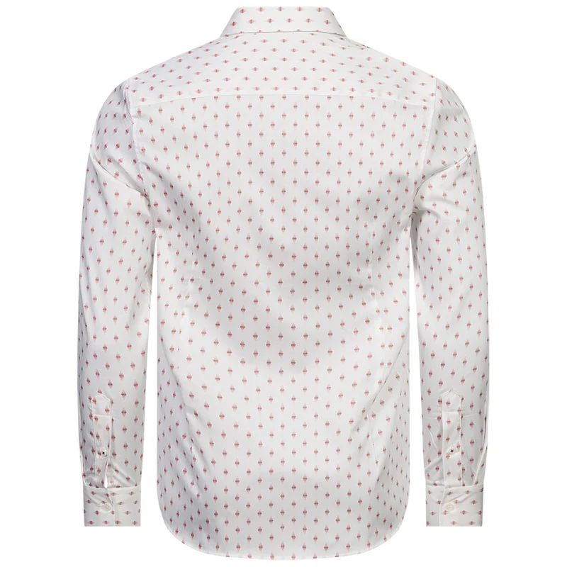 TED BAKER Ardea Dot Herren Langarm Hemd 272171-WHITE