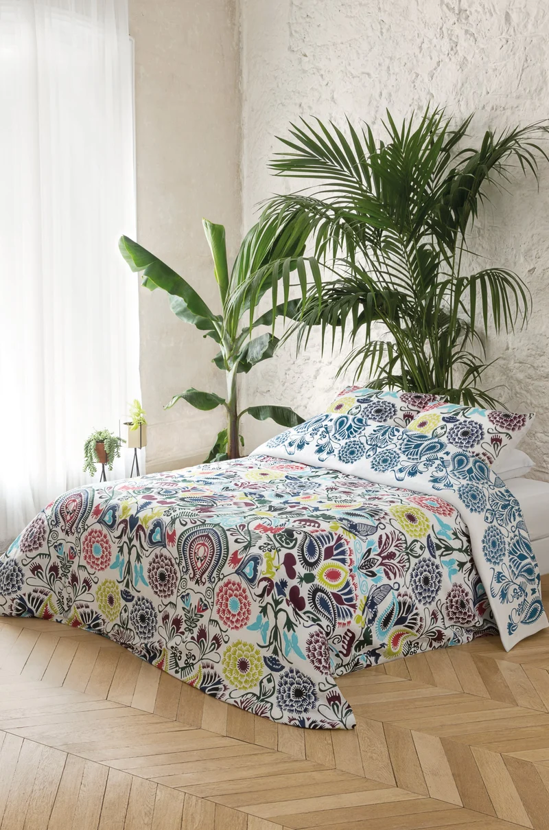 Pack linge de lit - Parure Love stories Mulitcolor + Drap-housse blanc cassé