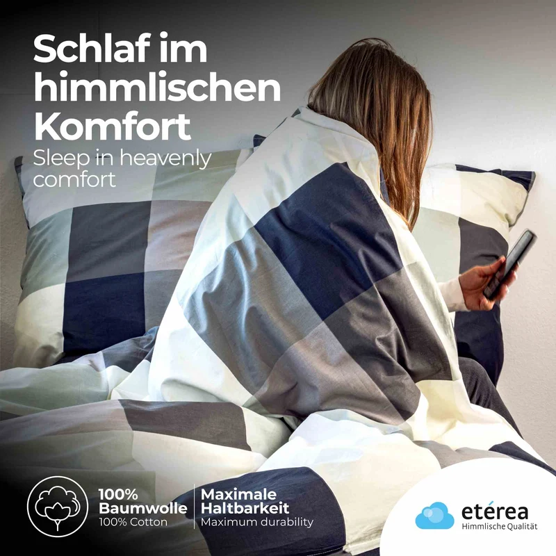 etérea Renforcé Bettwäsche Rian Schwarz