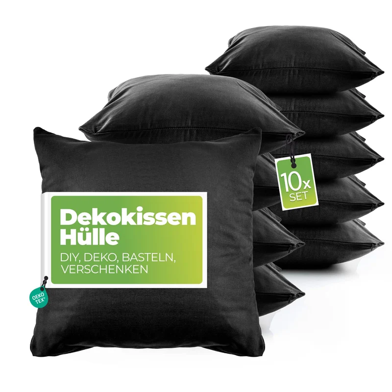 etérea Baumwolle DIY 10er Dekokissen Kissen Bezug 40x40 cm
