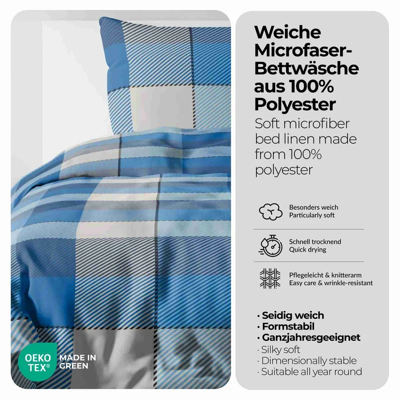 etérea Microfaser Bettwäsche Lola Kariert