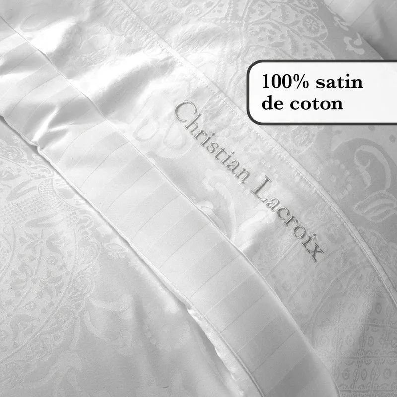 Drap plat bébé - tissé Jacquard - Arles Blanc