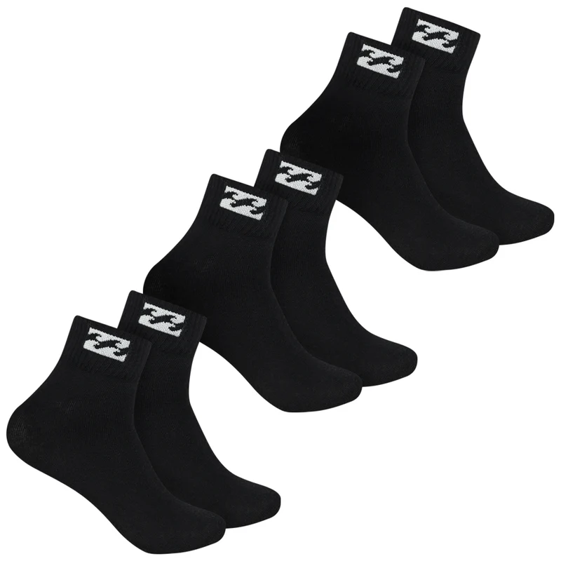 Billabong Unisex Quarter Socken 3 Paar schwarz BG-20 QUARTER