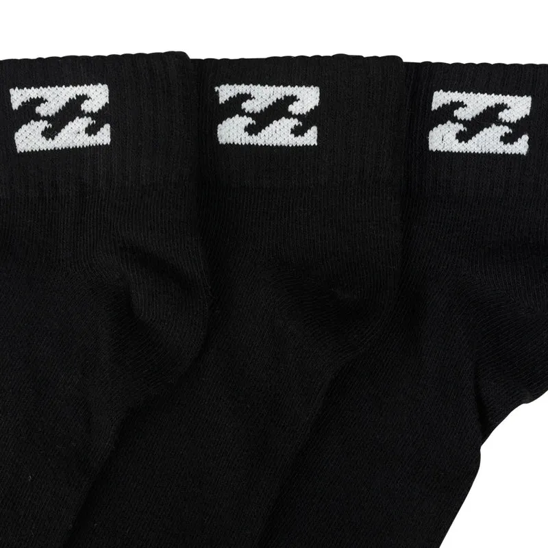 Billabong Unisex Quarter Socken 3 Paar schwarz BG-20 QUARTER