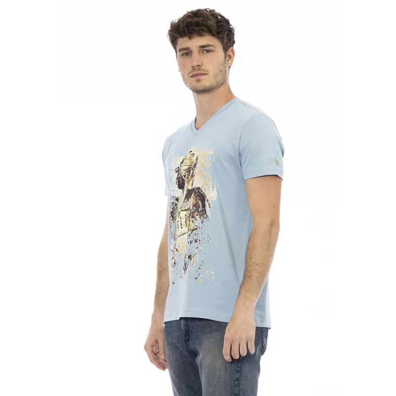 TRUSSARDI Action Herren Conqueror V-Ausschnitt T-Shirt Hellblau 2AT108007