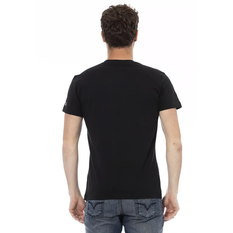 TRUSSARDI Action Herren Conqueror V-Ausschnitt T-Shirt Schwarz 2AT108003