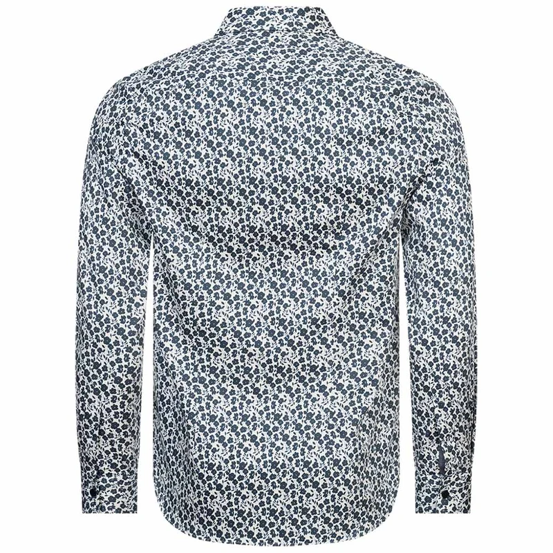 TED BAKER Capua Small Floral Herren Langarm Hemd 272163-WHITE