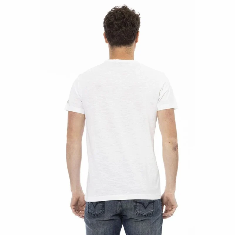 TRUSSARDI Action Herren Rundhals Conqueror T-Shirt Weiß 2AT08F001