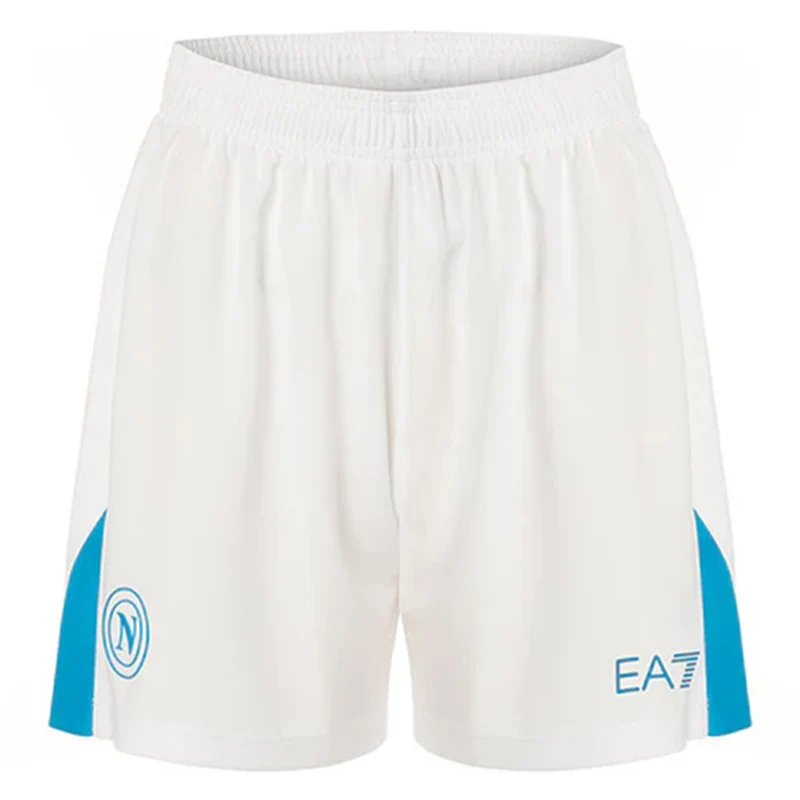 SSC Neapel EA7 Emporio Armani Herren Heim Shorts EASSCN25G13-WHITE-AZZURO